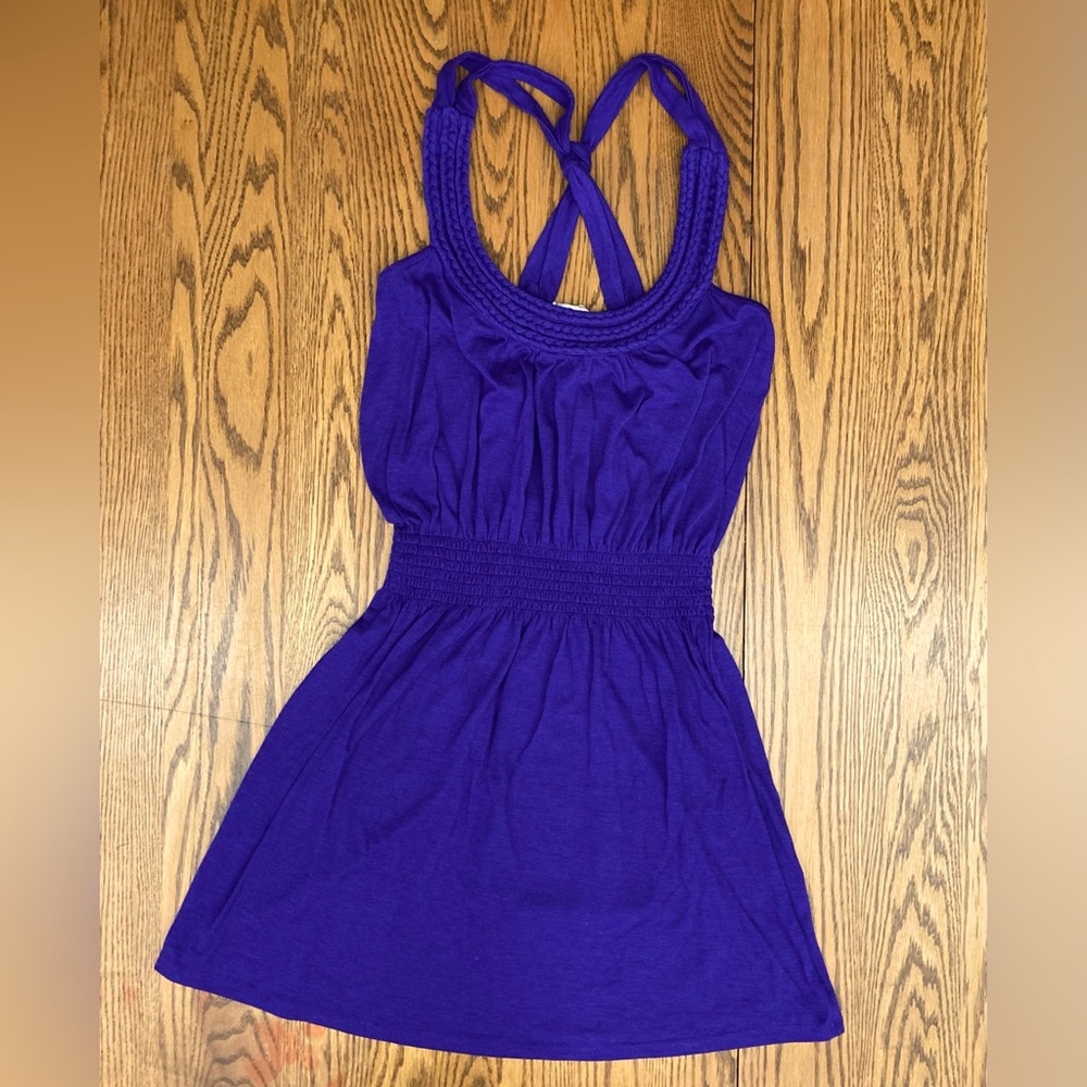 💜PINK ROSE💜PURPLE sleeveless dress szM  comfy polyester/rayon/spandex✨VERY GUC✨